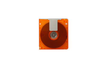 Top view isolate of orange mini disc MD