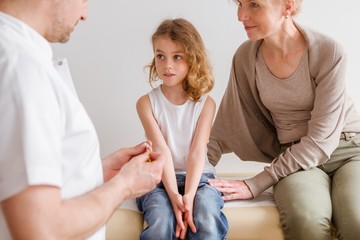 Girl during vaccination