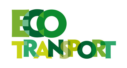 eco transport - vector of stylized greenly font
