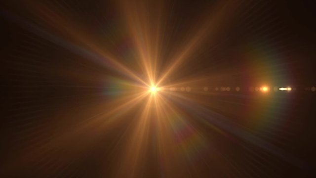 The sunbeam increases in motion on a black background HD