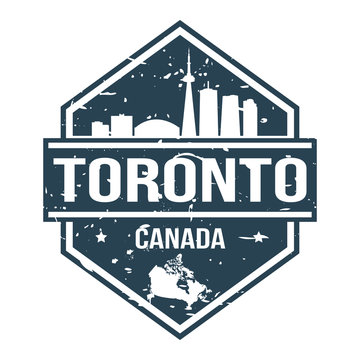 recommend clip art: Toronto Canada Travel Stamp. Icon Skyline City Design Vector.
