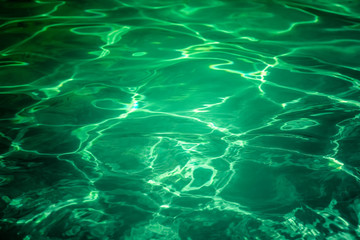 Naklejka na ściany i meble Flickering water ripple background. Water texture. green background.