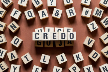 Credo word concept on cubes