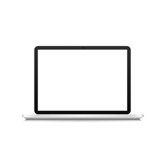 White blank realistic laptop isolated from background.