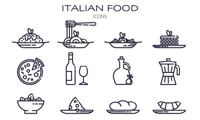 Icon Set for Italian Restaurant