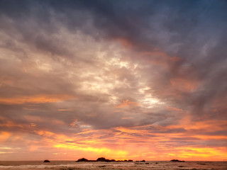 Fototapeta na wymiar Beautiful image of sunset over the indian ocean