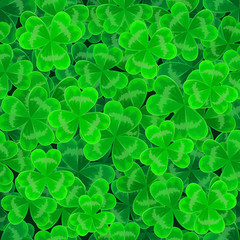 Green clover Shamrock seamless pattern. St. Patrick's day