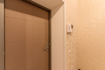 Russia, Omsk- October 18, 2019, 2019: interior room apartment. standard repair decoration in hostel