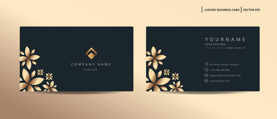 Fototapeta na wymiar Luxury design business card with gold style minimalist template