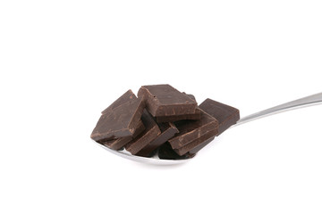 spoonful of dark chocolate  pieces