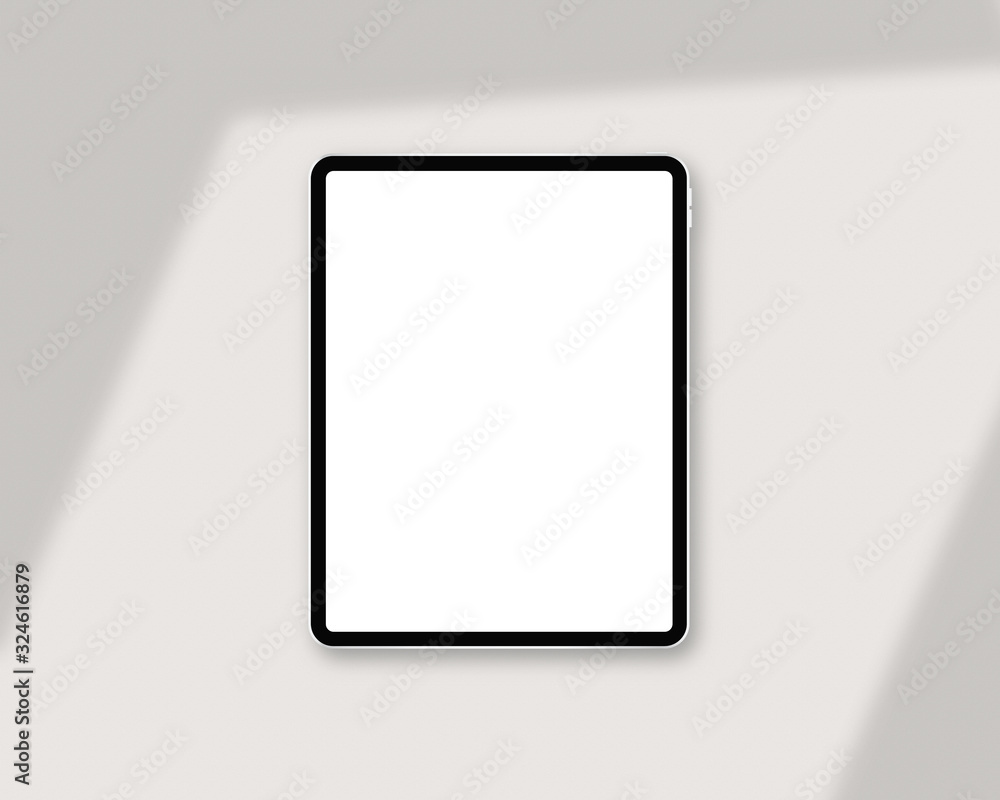 Poster tablet mockup on minimal background. mockup template with shadow overlay. photo mockup with clipping