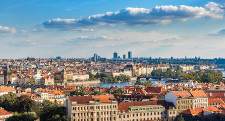 Fototapeta na wymiar Panorama of Prague, the capital of the Czech Republic.
