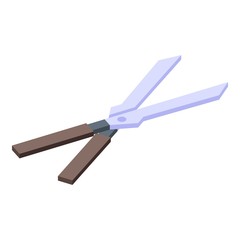 Bush scissors icon. Isometric of bush scissors vector icon for web design isolated on white background