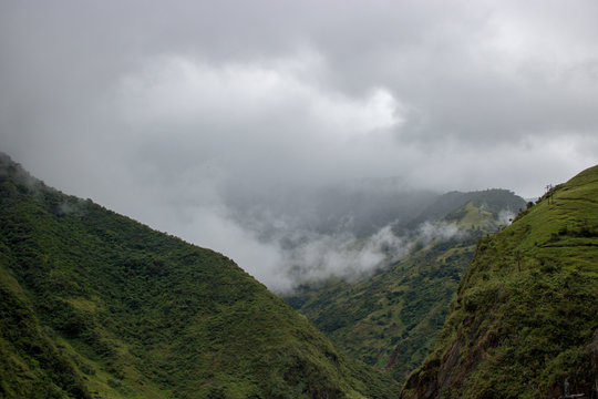 Amazing landscape in Ecuador, with mountains and clouds