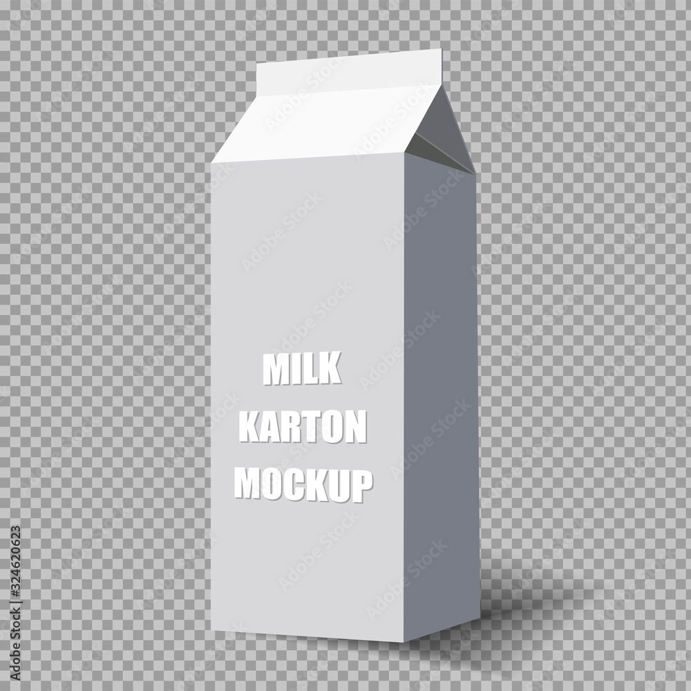 Poster cardboard box milk. vector mocap. isolated object on a transparent background.