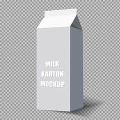 cardboard box milk. Vector mocap. Isolated object on a transparent background.