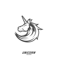 Obraz premium Unicorn Esport gaming mascot logo template Vector. Modern Head Unicorn Logo Vector
