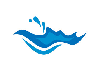 Water Wave Icon. Surf Logo. Vector Isolated On White Background. Hand Drawn Water Wave Icon. For Water Logo, Sign, Symbol, Surfing Icon, Sea And Ocean Logo. Abstract Ocean Waves Vector