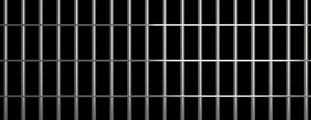 Jail bars on black background, texture. 3d illustration