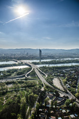 Vienna from height in sunny day