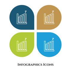 Money Graph Vector Illustration icon for all purpose. Isolated on 4 different backgrounds.