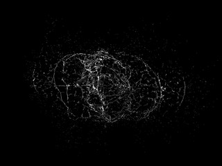 3d render image of a metallic silver liquid explosion