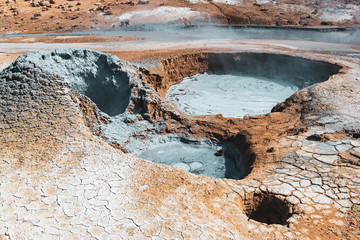 Geothermal area Hverir, Iceland.