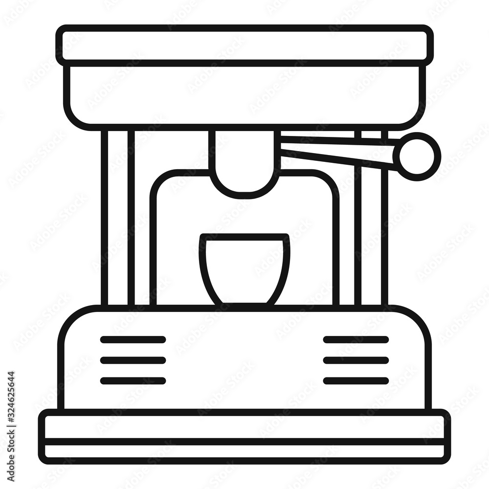 Poster mug cofffee machine icon. outline mug cofffee machine vector icon for web design isolated on white b