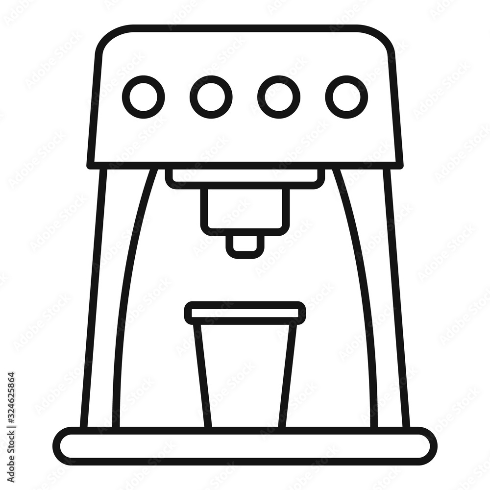 Poster latte coffee machine icon. outline latte coffee machine vector icon for web design isolated on white