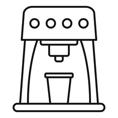 Latte coffee machine icon. Outline latte coffee machine vector icon for web design isolated on white background