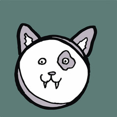 cute cat head illustration study. this is vector work. gray background