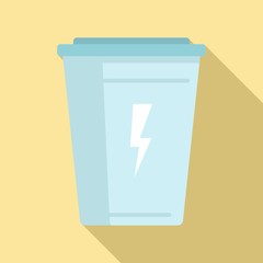 Pack energy drink glass icon. Flat illustration of pack energy drink glass vector icon for web design