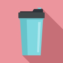 Energy drink shaker icon. Flat illustration of energy drink shaker vector icon for web design