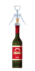 Wine bottle corkscrew isolate on white background