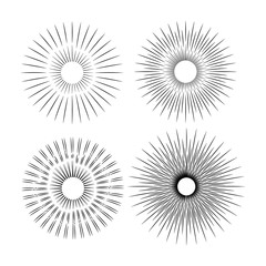 Hand drawn set of rays exploding vector eps 10