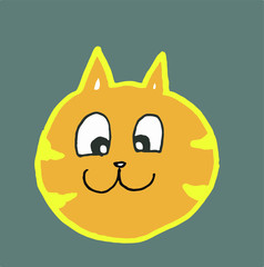 cute cat head illustration study. this is vector work. gray background