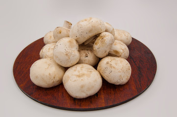 Fresh champignons isolated in white background