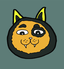 cute cat head illustration study. this is vector work. gray background