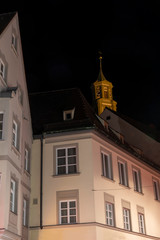 Old building rooftop downtown old city of Augsburg in Bavaria