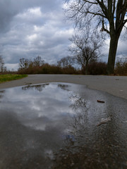 Wet winter weather in Wolfsburg, Lower Saxony