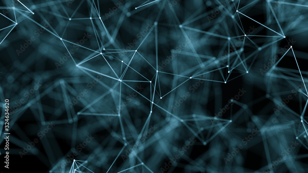 Aufkleber abstract plexus geometrical background with lines and dots