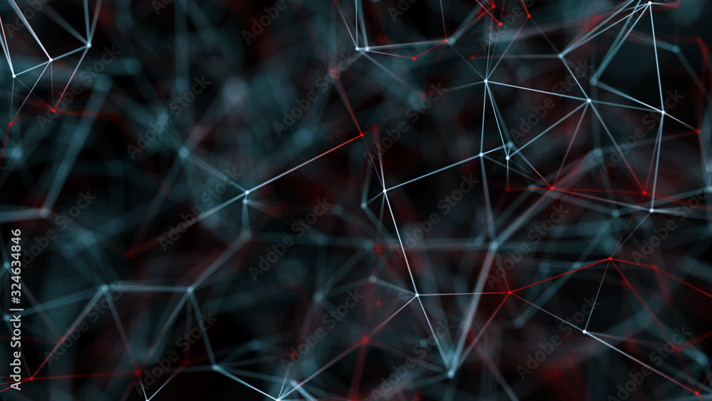 Poster abstract plexus geometrical background with lines and dots