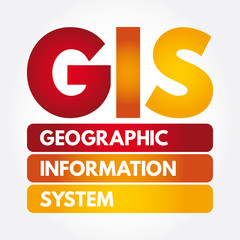 GIS - Geographic Information System acronym, concept background