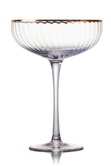 Empty luxury champagne glass isolated on a white background
