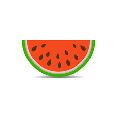 Watermelon piece vector icon isolated on white background