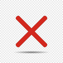 Red cross icon vector isolated. Vector illustration