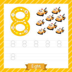 Number 8 transportation tracing worksheet