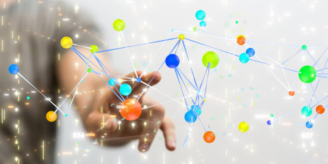 Big data visualization. Network connection structure