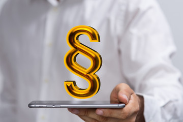 paragraph law sign digital in hand