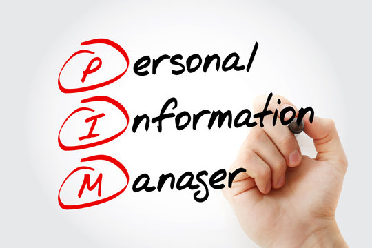 PIM - Personal Information Manager acronym, business concept background